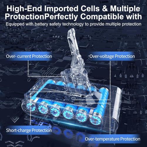 21.6V 4000mAh V7 Replacement Battery Compatible with V7 Animal  Vacuum