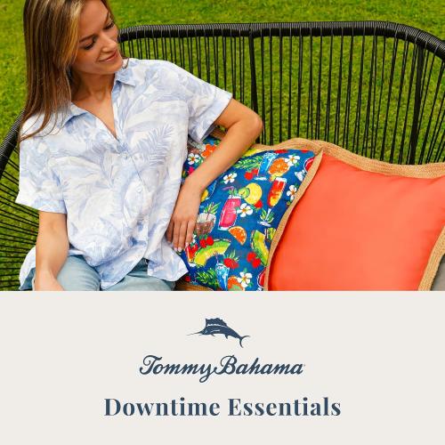 Tommy Bahama Pack of 2 Premium Water-Resistant 18 x 18 Indoor/Outdoor Decorative Pillows with Inserts – Perfect for Patio Furniture, Poolside, and Outdoor Lounging (TikiTails Red)