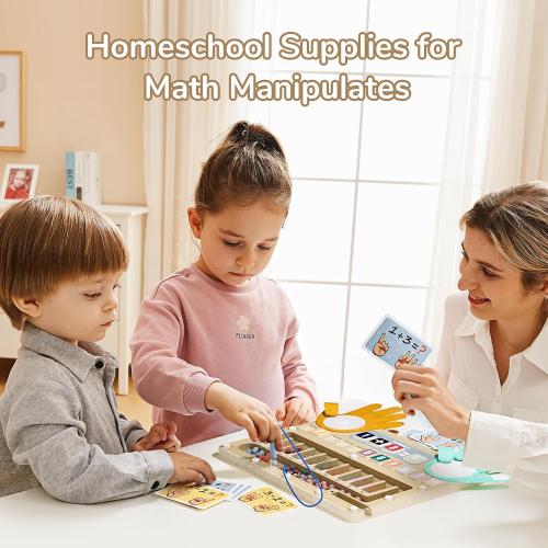 TOP BRIGHT Montessori Learning Toys for 3 4 5   Year Old, Magnetic Beads Sorting Matching Toys for Boys Girls Birthday Gifts, Finger Math Addition & Subtraction