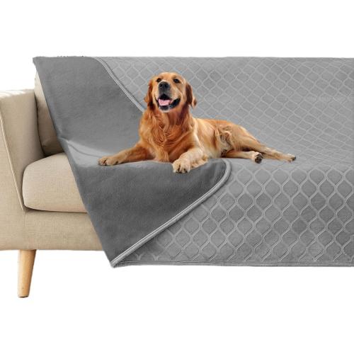 fuguitex Waterproof Dog Blanket Bed Cover Dog Crystal Velvet Moroccan Fuzzy Cozy Plush Pet Blanket Throw Blanket for Couch Sofa(40 * 60 inch, Light Grey Grey)