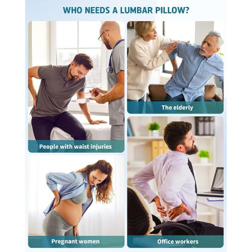 Inflatable Lumbar Pillow for Airplane Travel Lumbar Support Pillow for Car, Office Chair Back Support Office Chair Back Support for Reducing Lower Back Pain (Black)