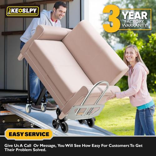 3 in 1 Convertible Hand Truck 1000 LBS Capacity, Industrial Heavy Duty Hand Truck Dolly Cart, Aluminum Stair Climbing Utility Trolley Platform Cart with Wheels for Transport & Moving