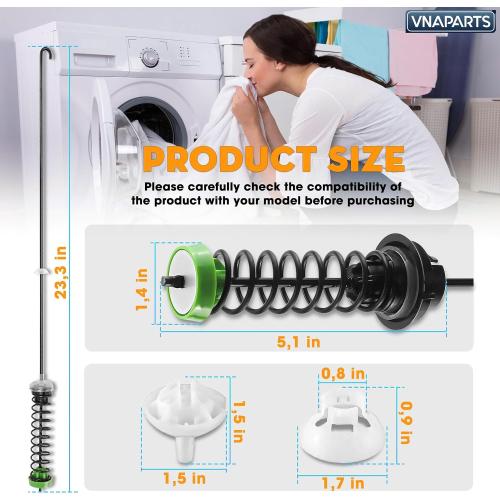 For Whirlpool WTW5000DW0 WTW5000DW1 WTW5000DW3 WTW5000DW2 Washer Suspension Rod (4PCS) Replaces For Maytag MVWX655DW1 MVWC565FW2 MVWC565FW0 MVWC565FW1 MVWC555DW1 MVWX655DW0 MVWX655DW2 | 23.3in