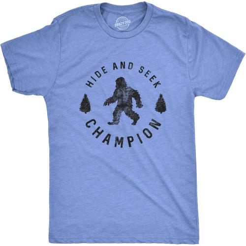 Size 3XL .Crazy Dog T-Shirts Hide and Seek Champion Funny Bigfoot Graphic Sarcastic Tee