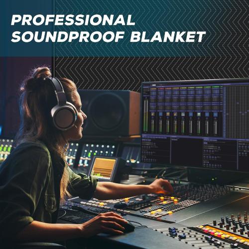 2 PCS Large Sound Dampening Blanket,96 x 80 Sound Absorbing Studio,Noise Cancelling Studio Acoustic Blanket/Light Blocker/Moving Curtain