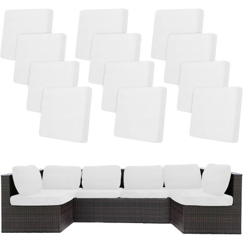 12Pcs Stretch Patio Cushion Covers,Outdoor Couch Covers Replacement,Outdoor Couch & Sofa Slipcovers,for Patio Furniture Cushion Covers,Washable Reusable Furniture Protector (Jade White,Cover Only)