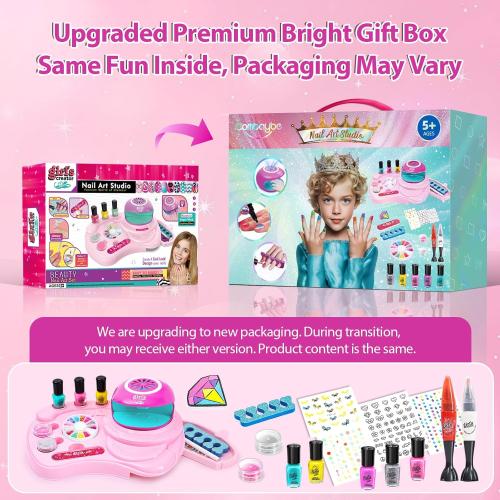 Kids Nail Polish Set for Girls - Girl Toys 8-10 - Nail Art Kit for Kids Ages 7-12, Non toxic Nail