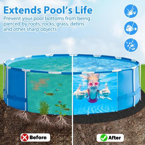 MJZ 10 FT Thickened Pool Liner Pad for Round Above Ground Pools