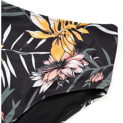 Women Sexy Halter Tankini Bathing Suit Slimming Tummy Control Swimsuit (L)