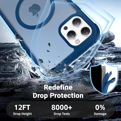 Magnetic for iPhone 11 Pro Max Case, [Compatible with MagSafe][Military Grade Drop Protection][Heavy Duty Protection][Non-Slip][Shockproof] 2-Layer Durable Bumper Phone Case 6.5''-Deep Blue