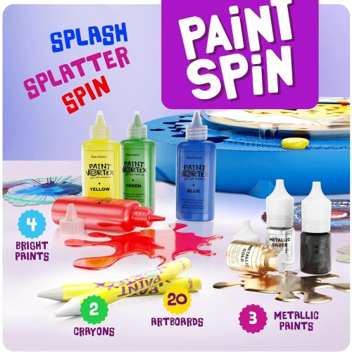 Dan&Darci Paint Spin Art Machine Kit for Kids - Arts & Crafts for Boys, Girls - Art Craft Set Easter Gift for 6-9 Year Old Boy, Girl - Painting Spinner Toys - Birthday Gift Ideas for Ages 6-12 Year