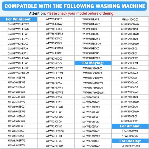 WPW10605427 Washer Drain Pump Replacement for Whirlpool, Maytag, Amana, Crosley Washing Machine - Fits W10605427, W10425238, W10918044, W10799065, AP6023357, PS11756700, PS11754613
