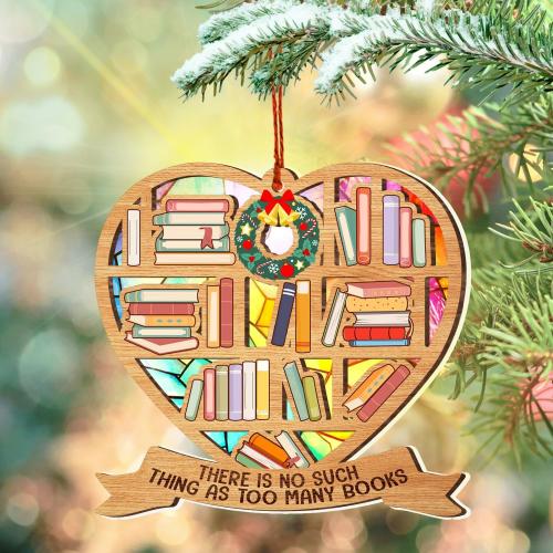 Book Ornament for Christmas Tree 2025 - Book Lovers Gifts - Suncatcher Ornament for Book Lovers for Book Lovers - Book Club, Bookworms, Librarian, Reader Christmas Ornament