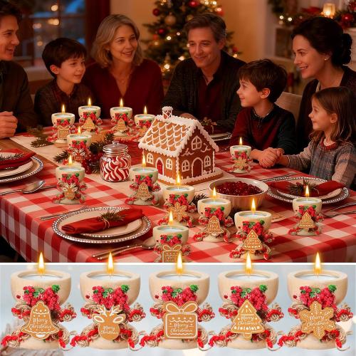 25 Pack Christmas Candles Gift Set Rustic Merry Christmas Candle Jar Bulk Farmhouse Tealights with Natural Wood Holder Xmas Table Fireplace Decor Appreciation Gift for Women Coworkers Friends Teacher