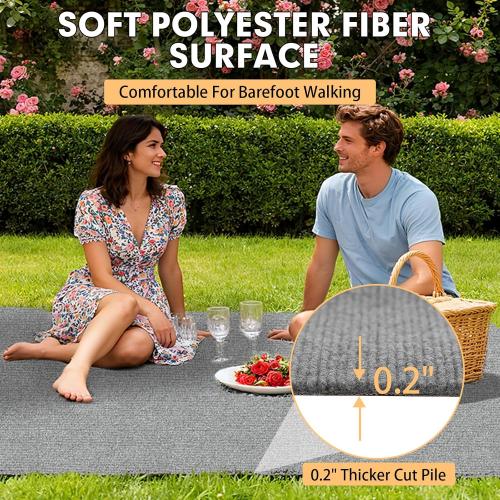 Marine Carpet,5 FT x 15 FT Smoke Gray Indoor Outdoor Carpet 0.2 Thick Boat Carpet with Water-Proof TPE Backing, Non-Slide Outdoor Marine Carpet Roll for Home, Patio, Porch, Deck