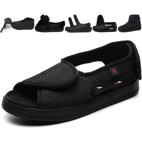 Size 38 JIONS Women Men Adjustable Velco Extra Wide Shoes Swollen Feet Diabetic Edema Boots Slippers Indoor Outdoor Sandals Unisex Large