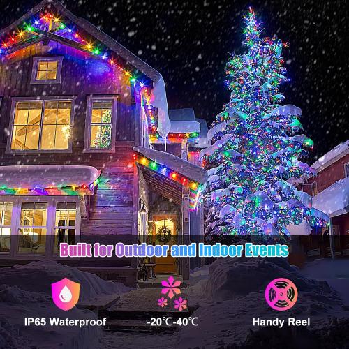100 LEDs RGB Smart IC Fairy Lights, [APP & Remote Control] 33FT/10M Multicolor String Lights Indoor, USB Powered & IP65 Waterproof, Christmas Light Decoration for Outdoor, Christmas, Bedroom
