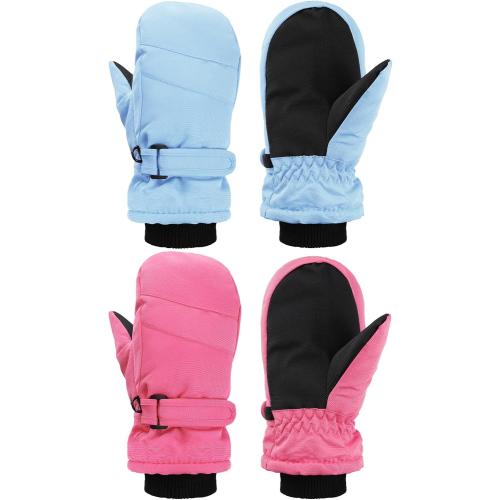 SATINIOR Kids Snow Mittens Waterproof Winter Ski Gloves Warm Thicken Snow Gloves for Girls Boys