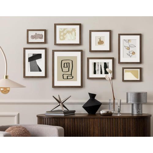 Yaetm 4x6 Picture Frame with Tempered Glass - Brown Walnut, Rustic Solid Wood Frame 4 x 6 for Photo & Art Print, Display on Tabletop or Wall Horizontally and Vertically (3 Pack, Walnut)