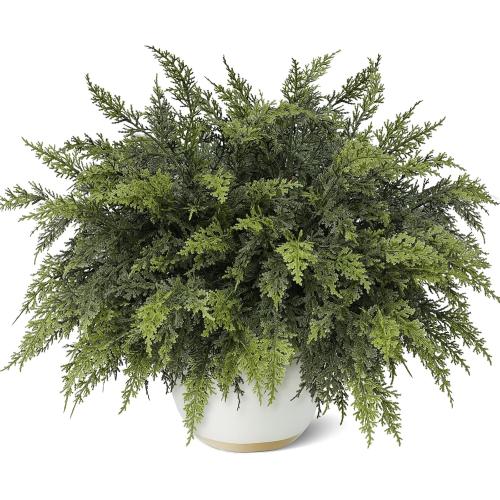 18 Real Touch Cedar Branches -12 Pcs, Artificial Christmas Cedar Branch Realistic Fake Pine Picks Faux Greenery Plants Stem for Vase DIY Crafts Garland Wreath Indoor Outdoor Home Decor