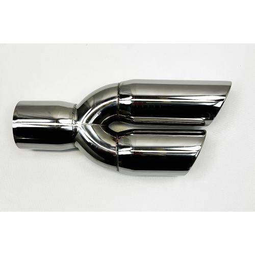 Exhaust Tip 2.5" Inlet Brand New Staggered 4" Outlet Slant Cut Dual Twin Round