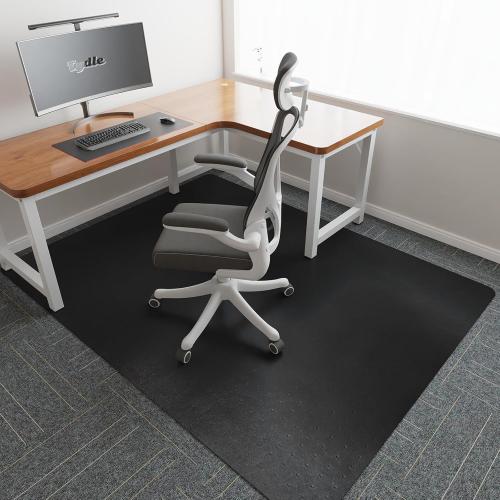 Tydle Chair Mat for Carpet, 60 x 46 Non-Slip Chair Mat for Carpeted Floors, Heavy Duty Computer Under Desk Plastic Floor Mat with Grips, Carpeted Floor Protector for Home Office (Black)