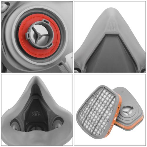 AirGearPro M-500 Reusable Respirator Mask with A1P2 Filters | Anti-Gas, Anti-Dust | Gas Mask Ideal for Painting, Woodworking, Construction, Sanding, Spraying, Chemicals, DIY etc