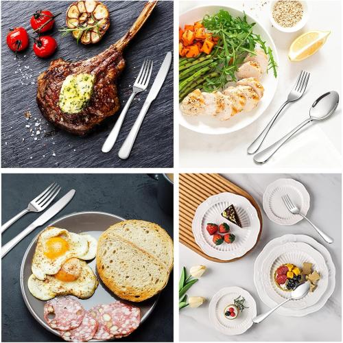 9Pc Silverware Set,SANTUO Stainless Steel Knives Spoon Forks Set for Home, Kitchen and Restaurant, Mirror Polished& Dishwasher Safe (9Pcs-Silverware set)