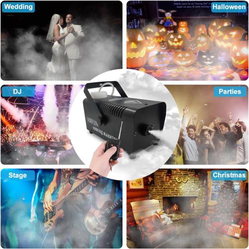 Fog Machine, Smoke Machine with Wireless&Wired Remote Control for Halloween, Party, Outdoor, Indoor and Stage Effect, 400W