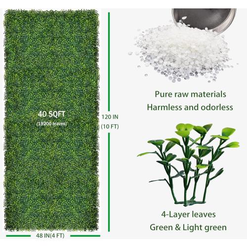 ODTORY Artificial Boxwood Roll Panels, 48x120 (40 sq.ft) UV-Resistant Faux Ivy Privacy Fence Screen, Decorative Grass Wall Covering for Indoor & Outdoor Garden, Backyard, Balcony, Home Decor