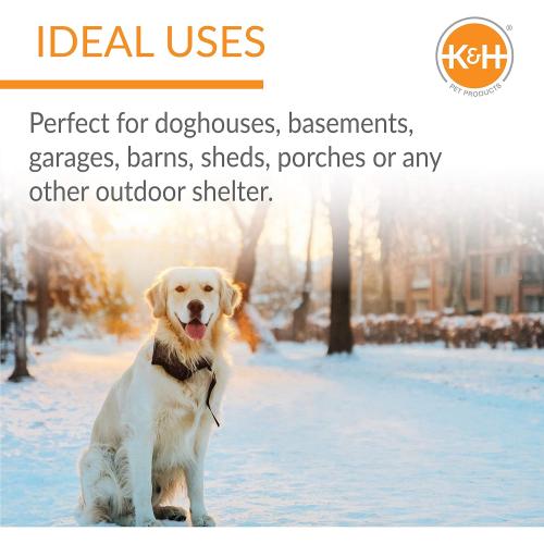 K&H Pet Products Lectro-Kennel Heated Outdoor Dog Pad, Durable Rigid ABS Plastic Waterproof Heated Pad for Cat & Dog Houses Outdoor, Washable Cover, Safety Listed - Large 28.5 X 22.5in Black 80W