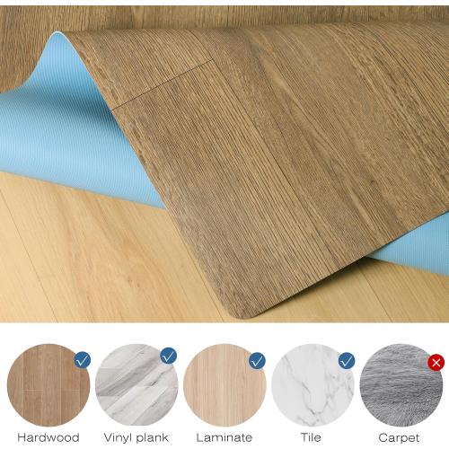Wrinkle-Free 36x 48 Office Chair Mat for Hardwood, Easy Glide Computer Chair Mat for Hardwood, PVC Chairs Floor Protector, Sturdy Desk Chairs Mats,Premium Floor Pad for Office, Floors Protector Mats
