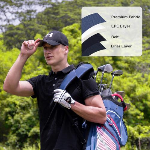 Golf Cart Bag 14 Dividers Top Clubs Organizer Lightweight with Cooler Pouch, Dust Cover and Backpack Strap