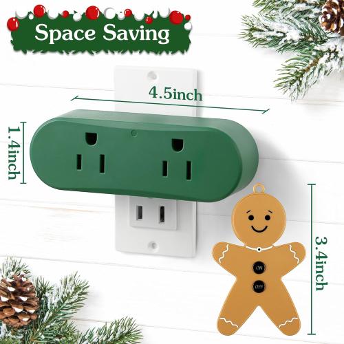 Enhon Wireless Remote Switch for Christmas Tree Lights, Gingerbread Man Wireless Remote for Christmas Tree Lighting Controller On Off Touch (2 Pack)