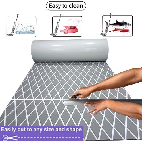 Boat Flooring Eva Foam Decking Marine Non-Slip Self-Adhesive Flooring for Motorboat Fishing Boat RV Yacht Kayak Swimming Pool 110.2''/102.3''/94.5''/86.6''/59''/X37.4''