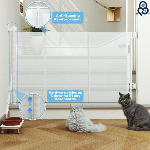 Baby Proof Me Retractable Baby Gates for Stairs & Doorways - 71” Wide Mesh Safety Gate for Toddlers, Dog & Pets - Use for Indoor/Outdoor, Hallways, Deck, Porch - Easy Installation, Secure Closure