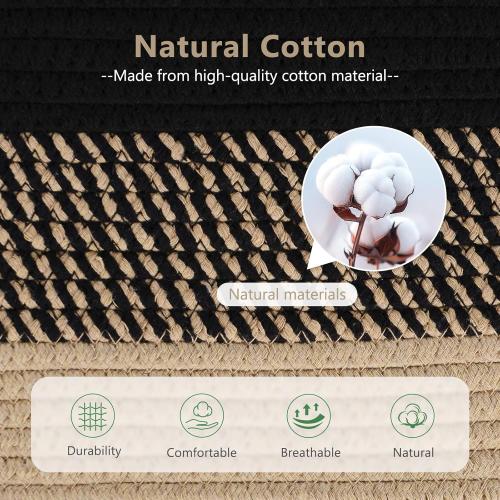ECDYQXVU 15x10x9 Inch Woven Cotton Rope Storage Basket, 2 Pack