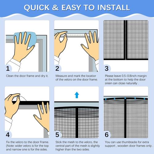 Garage Door Screen for 2 Car Garage 16x7FT, Magnetic Screen Garage with Retractable Fiberglass Mesh and Heavy Duty Weighted Bottom, Easy Assembly & Pass, Hands Free Door Screen Kit