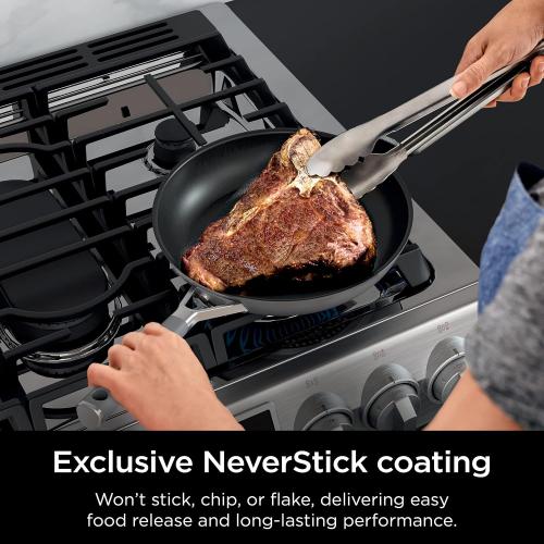 Ninja Pots and Pans Set Non Stick | Comfort Grip 10-Piece Cookware Set with NeverStick | Frying Pan, Sauce Pan With Lid, Stock Pot with Lid, Nonstick, Dishwasher Safe, Oven Safe to 400°F, CW69010‼️Light dirt‼️