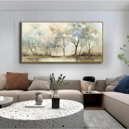 Size 24x48 Abstract Wall Art Artwork Retro Trees Pictures Decor Canvas Painting Framed Ready to Hang Living Room Bedroom and Office Wall Decor 24x48 Inch