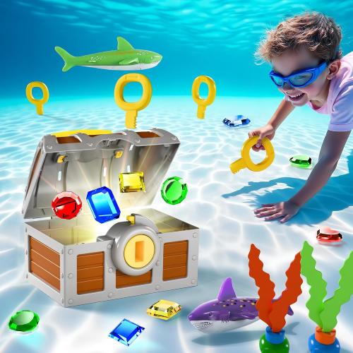 Funscape Kids Pool Diving Toy, Large Treasure Chest Water Dive Pool Games