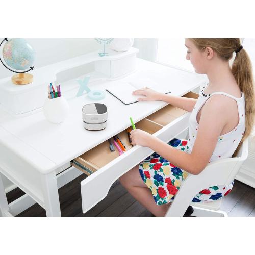 ODISTAR Desktop Vacuum Cleaner,Mini Table dust Sweeper Energy Saving with auto Power-Off Function,High Endurance up to 400 mins,Cordless&360º Rotatable for Keyboard/Home/Office (White USB Charging)