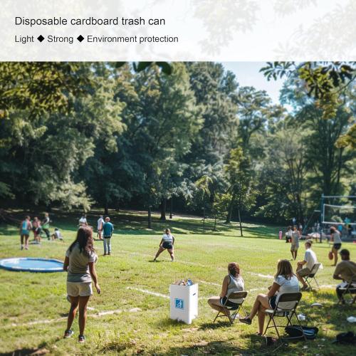 40 Gallon Cardboard Trash cans for Events (Pack of 10)， with 20 Liners Included，Be applicableOutdoor Events pop up Trash cans for Parties，Reusable Portable Garbage Can，in-Home Recycling Bins