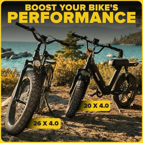 ULTRAVERSE 26x4 E-Bike Fat Tire - Robust, High-Performance 20inch Fat Tyre for MTB and Ebikes, Durable All-Terrain Directional Tread, Superior Density for Street & Trail Adventures-2 Unit