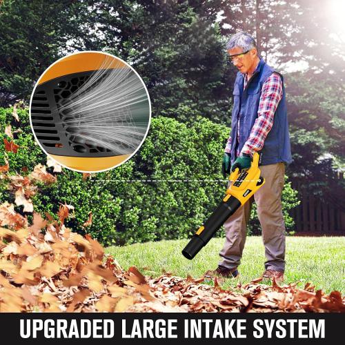 Cordless Leaf Blower 21V, 500CFM Powerful Electric Leaf Blower with 2 x 4.0Ah Batteries & Fast Charger, Variable-Speed, Lightweight Battery Powered Blowers for Lawn Care, Yard Clearance