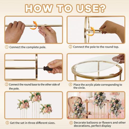 3pcs Gold Metal Plant Stand, Cylinder Pedestal Stands for Party, Metal Plant Columns Pedestal Stands for Display, Round Cylinder Columns tables for Weddings Cake Stand Floor Plant Tables