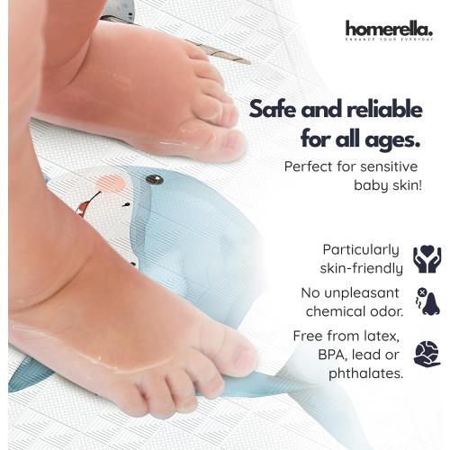 Bathtub Mat Non Slip Anti Mold Kids 35x16- homerella® Bath Mat for Tub, BPA Free,Incl. 2 Hooks, Washable Shower Mat Non Slip Anti Mold,Shower Mats for Inside Shower,EU Certified