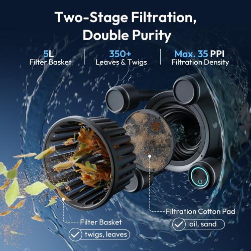 Size 538 sq ft F10 Robotic Surface Skimmer, Pool Cleaner with Powerful Suction, Dual Motor, 5L Filter, Dual Cleaning Modes, Smart App Control, One-Tap Docking, LED, AI Navigation, for Pools up to 538 Sq.Ft.