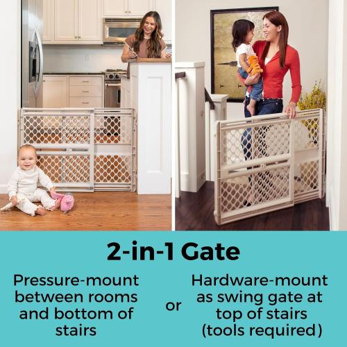 Supergate Ergo Baby Gate: Plastic Baby Gate for Stairs & Doorways - Adjustable Indoor Safety Gate - Made in USA