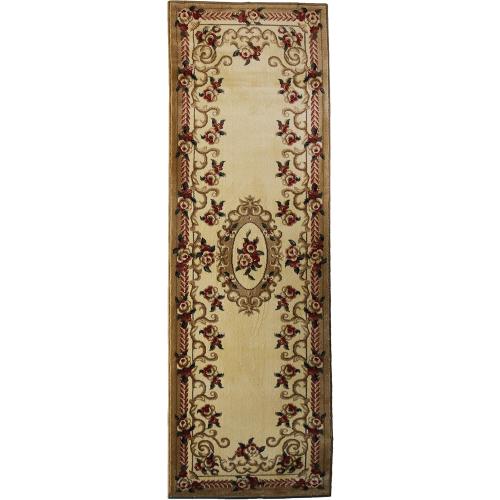 chinaartune 1255, Wilton Woven Indoor Area Rug,98x32 Runner, White